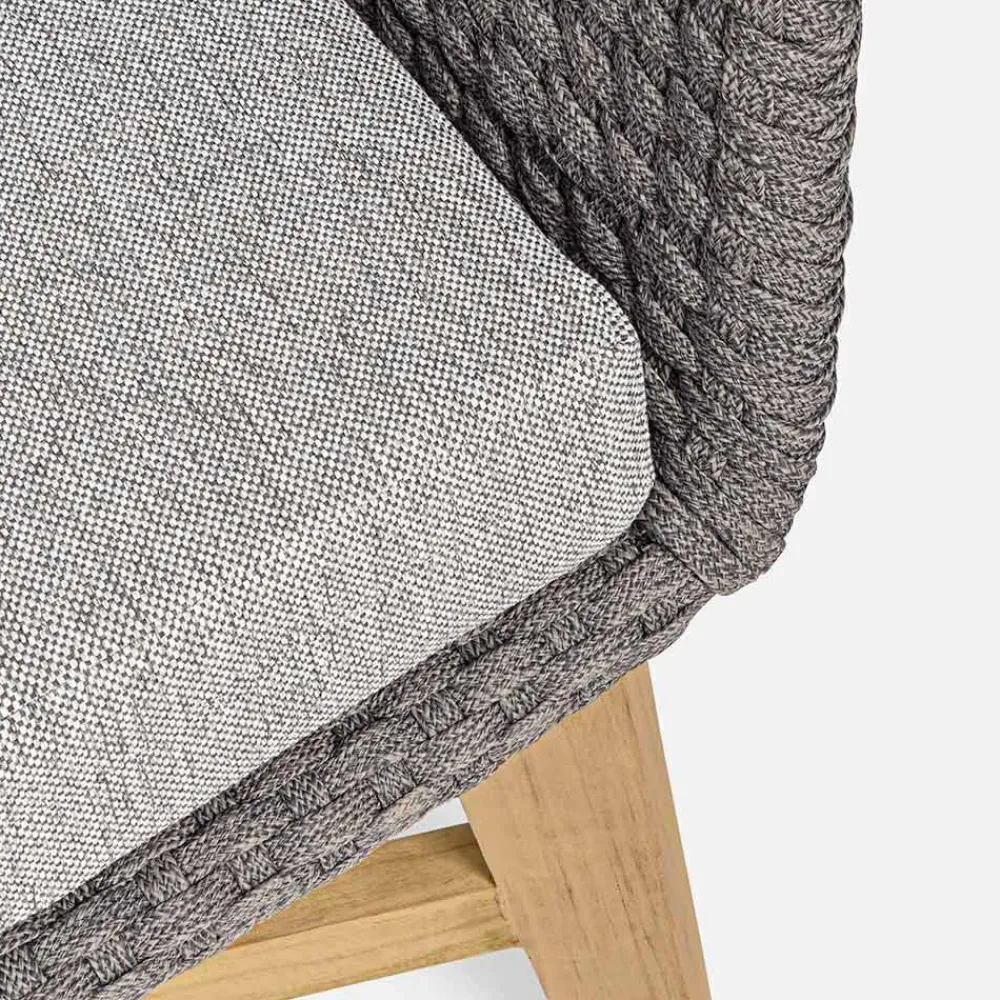 Viadurini in the Garden Gartensofas-2-Sitzer Outdoor-Sofa aus Stoff mit Teakstruktur, Homemotion - Azeno