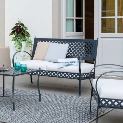 Viadurini in the Garden Gartensofas-2-Sitzer Outdoor-Sofa aus verzinktem Stahl Made in Italy - Selvaggia