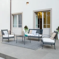 Viadurini in the Garden Gartensofas-2-Sitzer Outdoor-Sofa aus verzinktem Stahl Made in Italy - Selvaggia