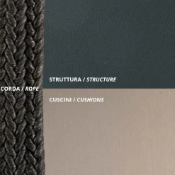 Viadurini in the Garden Gartenideen|Gartensofas-2-Sitzer Schaukelstuhl aus Metall und Seil mit Stoffsitz Hergestellt in Italien - Mari