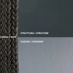 Viadurini in the Garden Gartenideen|Gartensofas-2-Sitzer Schaukelstuhl aus Metall und Seil mit Stoffsitz Hergestellt in Italien - Mari