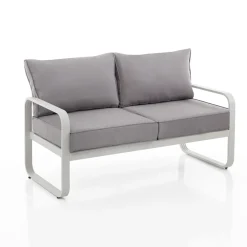 Viadurini in the Garden Gartensofas-2-Sitzer-Außensofa aus Aluminium und Kissen mit Polyesterbezug - Avoir