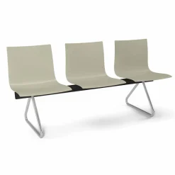 Viadurini Living Bürostühle-3-Sitzer-Bürobank aus Stahl und farbigem recyceltem Technopolymer - Verenza