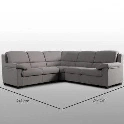 Viadurini Living Moderne Sofas-5-Sitzer-Ecksofa aus hellgrauem Stoff Made in Italy - Budapest