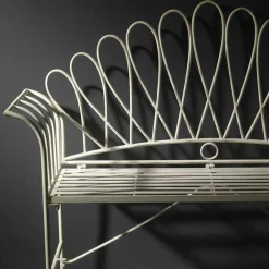 Viadurini in the Garden Gartenbänke-2-Sitzer-Gartenbank aus Metall, elfenbeinfarben - Glue