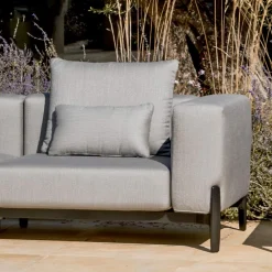 Viadurini in the Garden Gartensofas-3-Sitzer-Gartensofa mit Chaiselongue aus Aluminium und Stoff - Filomena