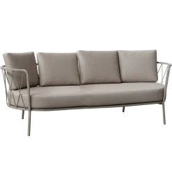 Viadurini in the Garden Gartensofas-3-Sitzer-Gartensofa mit Kissen aus Stahl, hergestellt in Italien – Brienne