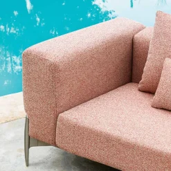 Viadurini in the Garden Gartensofas-3-Sitzer-Gartensofa mit Luxus-Hocker aus Aluminium und Stoff - Filomena