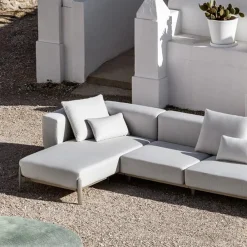 Viadurini in the Garden Gartensofas-3-Sitzer-Outdoor-Sofa aus Aluminium mit Hocker und Chaiselongue - Filomena