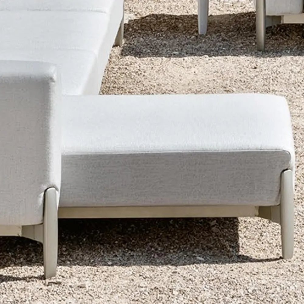 Viadurini in the Garden Gartensofas-3-Sitzer-Outdoor-Sofa aus Aluminium mit Hocker und Chaiselongue - Filomena