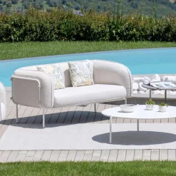 Viadurini in the Garden Gartensofas-2-Sitzer-Outdoor-Sofa mit gepolstertem Sitz Made in Italy - Planter