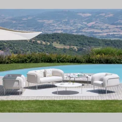 Viadurini in the Garden Gartensofas-2-Sitzer-Outdoor-Sofa mit gepolstertem Sitz Made in Italy - Planter