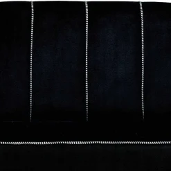 Viadurini Italian Sofas Moderne Sofas-2-Sitzer-Sofa aus schwarzem Samt mit Kontrastnähten Made in Italy - Caster