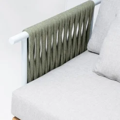 Viadurini in the Garden Gartensofas-4-Sitzer-Sofa aus Teakholz, Seilgeflecht und Kissen - Bellatrix