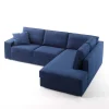 Viadurini Living Moderne Sofas-3-Sitzer-Sofa mit Halbinsel aus weißem oder blauem Stoff Made in Italy - Elsass