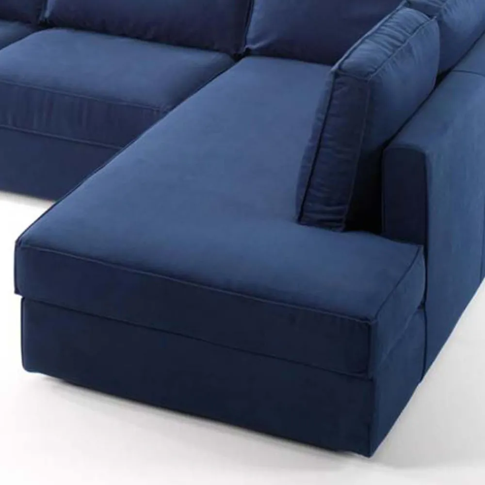 Viadurini Living Moderne Sofas-3-Sitzer-Sofa mit Halbinsel aus weißem oder blauem Stoff Made in Italy - Elsass
