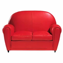 Viadurini Italian Sofas Moderne Sofas-2-Sitzer-Sofa mit Lederbezug und lackierten Füßen Made in Italy - Pegolo