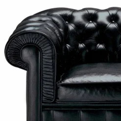 Viadurini Italian Sofas Klassische Sofas-2-Sitzer-Sofa mit Lederbezug und Holzfüßen Made in Italy - Idra