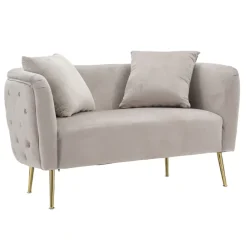 Viadurini Italian Sofas Moderne Sofas-2-Sitzer-Sofa mit Samtbezug und Eisenfüßen - Annetta