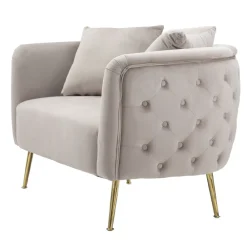 Viadurini Italian Sofas Moderne Sofas-2-Sitzer-Sofa mit Samtbezug und Eisenfüßen - Annetta