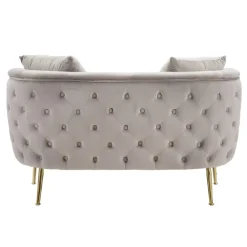 Viadurini Italian Sofas Moderne Sofas-2-Sitzer-Sofa mit Samtbezug und Eisenfüßen - Annetta