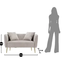 Viadurini Italian Sofas Moderne Sofas-2-Sitzer-Sofa mit Samtbezug und Eisenfüßen - Annetta