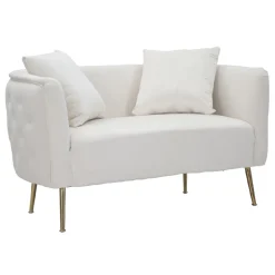 Viadurini Italian Sofas Moderne Sofas-2-Sitzer-Sofa mit Samtbezug und Eisenfüßen - Annetta