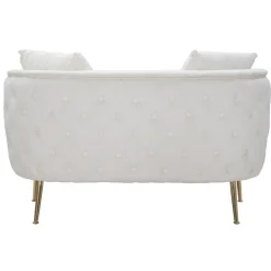 Viadurini Italian Sofas Moderne Sofas-2-Sitzer-Sofa mit Samtbezug und Eisenfüßen - Annetta