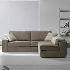 Viadurini Living Moderne Sofas-3-Sitzer-Sofa mit umkehrbarem Halbinsel-Sessel Made in Italy - Elsass