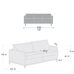 Viadurini Living Moderne Sofas-3-Sitzer-Wohnzimmersofa aus Leder, Holz und Metall Made in Italy - Bizzarro