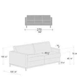 Viadurini Living Moderne Sofas-3-Sitzer-Wohnzimmersofa aus Leder, Holz und Metall Made in Italy - Bizzarro