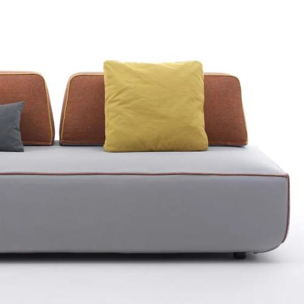Viadurini Living Moderne Sofas-2-Sitzer-Wohnzimmersofa aus grauem Stoff mit Made in Italy-Bordüre - Ardenne