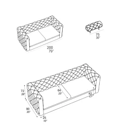 Viadurini Living Moderne Sofas-2-Sitzer-Wohnzimmersofa mit verstellbarer Kopfstütze Made in Italy - Unleashed