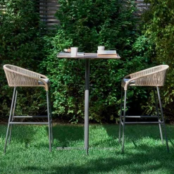 Varaschin Outdoor Hocker-Sitzhocker handgeflechtet 2 Teile