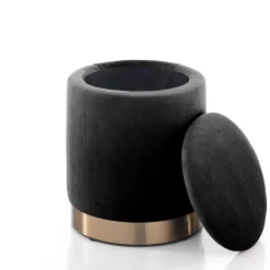 Viadurini Living Sitzsäcke|Sitzsäcke-Sitzpuff mit Bezug aus Mikrofaserstoff mit Samteffekt und goldener Basis - Abruzzen