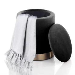 Viadurini Living Sitzsäcke|Sitzsäcke-Sitzpuff mit Bezug aus Mikrofaserstoff mit Samteffekt und goldener Basis - Abruzzen