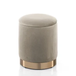 Viadurini Living Sitzsäcke|Sitzsäcke-Sitzpuff mit Bezug aus Mikrofaserstoff mit Samteffekt und goldener Basis - Abruzzen