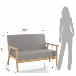 Viadurini Living Moderne Sofas-Sofa aus massivem Kiefernholz – Xenon