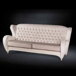 Viadurini Italian Sofas Moderne Sofas-Sofa aus Samt mit Capitonnè Dekor New Classic Schinke
