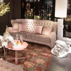 Viadurini Italian Sofas Moderne Sofas-Sofa aus Samt mit Capitonnè Dekor New Classic Schinke