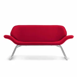 Viadurini Living Bürosofas-Sofa für Wartezimmer aus verchromten Stahl und Leder Cesare