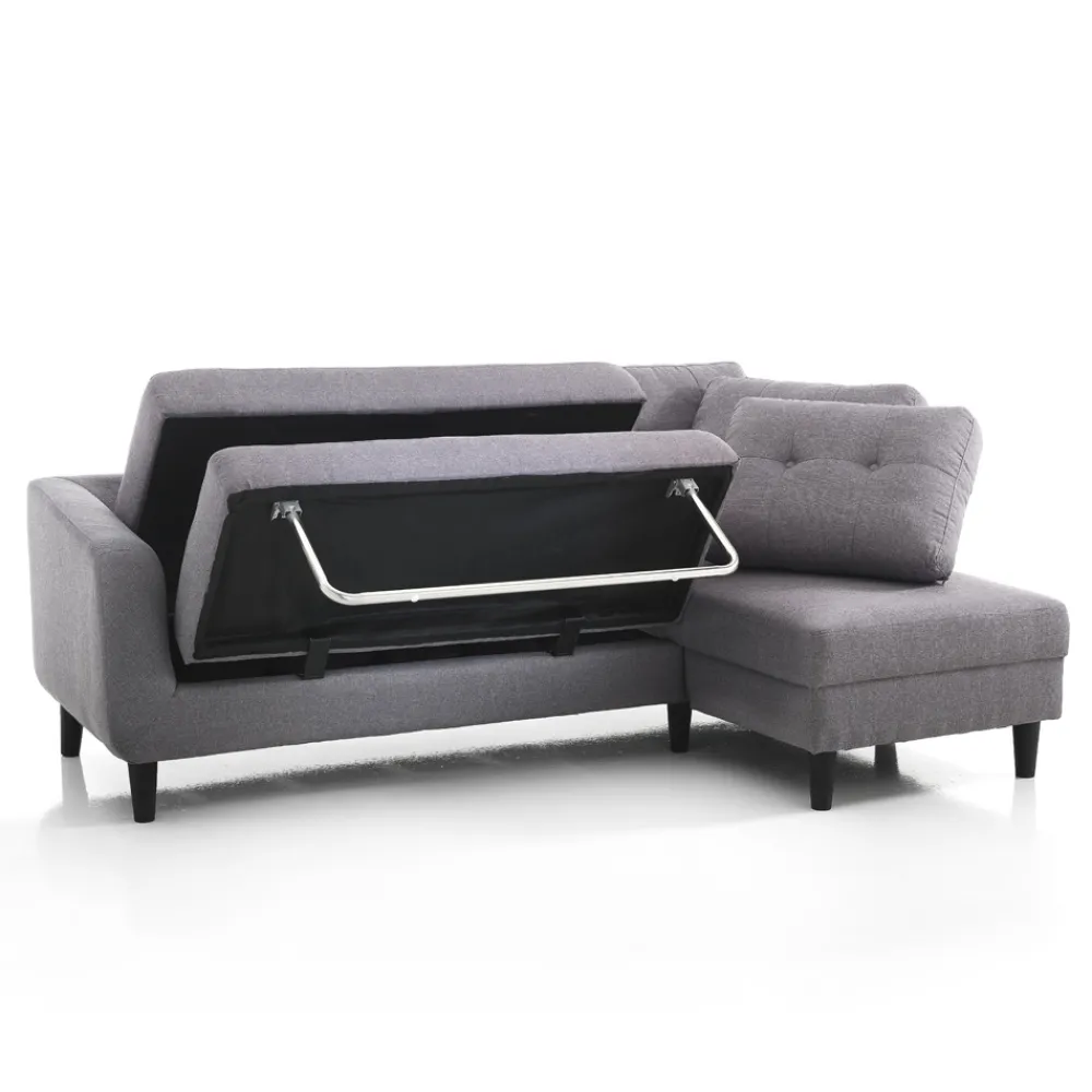 Viadurini Living Moderne Schlafsofas-Sofa mit ausklappbarem Bettelement unter der Sitzfläche – Nickel