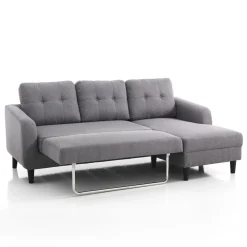 Viadurini Living Moderne Schlafsofas-Sofa mit ausklappbarem Bettelement unter der Sitzfläche – Nickel