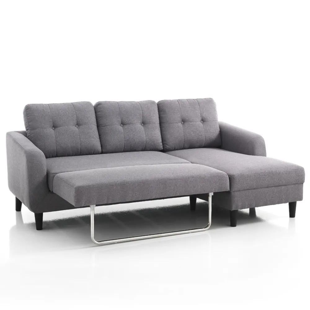 Viadurini Living Moderne Schlafsofas-Sofa mit ausklappbarem Bettelement unter der Sitzfläche – Nickel
