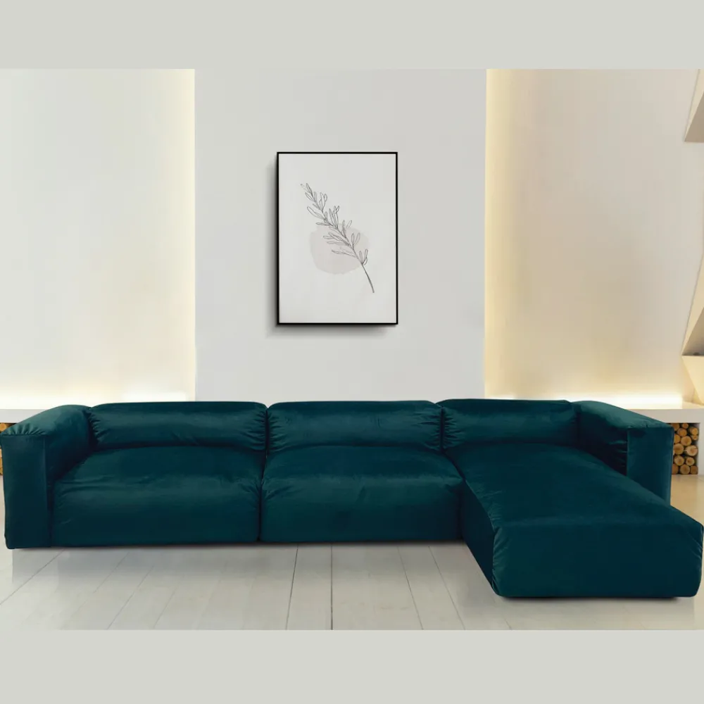 Viadurini Living Moderne Sofas-Sofa mit Innenhalbinsel aus expandiertem Polyurethan - Buffo