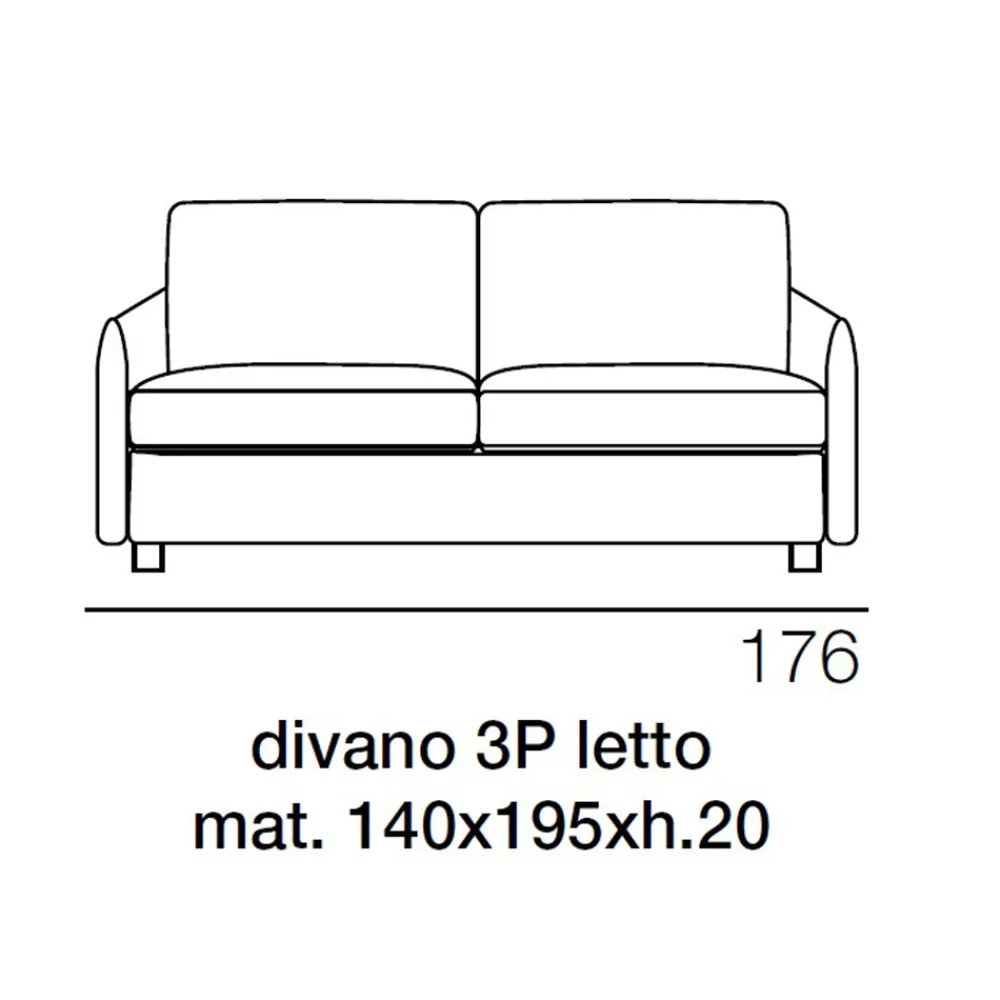 Viadurini Living Moderne Schlafsofas-Sofa umwandelbar in 2- oder 3-Sitzer Bett Stoff Made in Italy - Geneviev
