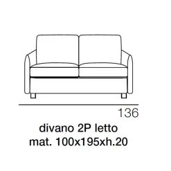 Viadurini Living Moderne Schlafsofas-Sofa umwandelbar in 2- oder 3-Sitzer Bett Stoff Made in Italy - Geneviev