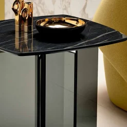 Viadurini Living Moderne Couchtische-Sofa-Beistelltisch für Wohnzimmer mit Keramikplatte und Rauchglas - Random