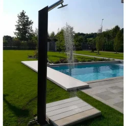 Viadurini in the Garden Gartendusche-Solar Garden Duschsäule aus schwarzem Edelstahl Made in Italy - Werner