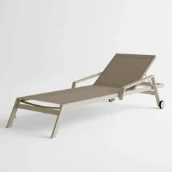 Viadurini in the Garden Sonnenliegen-Sonnenliege im Freien aus Aluminium mit Rädern und Armlehnen Modernes Design - Carmine